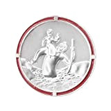 Médaille de voiture Saint Christophe - Saint protecteur des voyageurs avec aimant et plaque métallique.