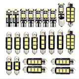 Mioloe 23 pièces LED SMD Ampoules Kit Set Pièces De Rechange pour Voiture Intérieur Dôme Carte Porte De Courtoisie Plaque ...