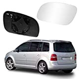 Miroir chauffant avec plaque de support compatible avec VW Touran 2003-2009 (gauche)