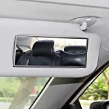 Miroir de maquillage HD portable auto-adhésif en acier inoxydable pour intérieur de voiture