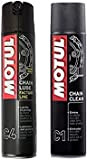 Motul Pack avec spray nettoyant pour chaîne Motul C1 de 400 ml et graisse Motul C4 spécialement pour la route