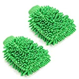 MUXItrade (2 pièces) Voiture Wash Mitt, Microfibre chenille car wash mitt gants corail velours absorbant wet/dry clean, lavage de voiture ...