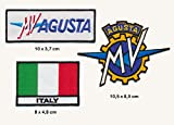 MV Agusta Lot de 3 écussons thermocollants pour moto
