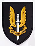 NagaPatches Patche PVC SAS Special Air Service scratch armée britannique Forces spéciales tactical logo Taille unique Noir