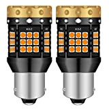 NATGIC BAU15S PY21W (150 °) Ampoules Clignotants LED Ambre Jaune Orange 3700LM 3030 45 SMD Canbus Sans Erreur Anti-Hyper Flash ...