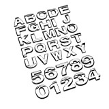 NewL Kit de lettres en métal personnalisées pour voiture et boîte aux lettres (argent)