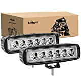 Nilight LED Phare 12v 24v,2PCS 18W 16cm Projecteur Spot Phare de Travail Longue Portee LED Phare LED MotoVoiture Barre LED ...