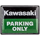 Nostalgic-Art Plaque vintage, Kawasaki - Parking Only Green – Idée de cadeau pour fans de moto, en métal, Design rétro ...