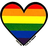 NSI - Mini Rainbow Gay Pride Heart Autocollant Sticker - 2"x2" - Weather Resistant, Long Lasting for Any Surface