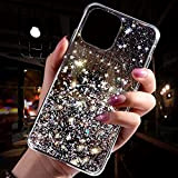 NSSTAR Compatible avec iPhone 12 Mini Coque Silicone Paillette Strass Brillante Bling Glitter Étoile Fille Femmes Housse Transparente TPU Souple ...
