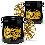 Nuke Guys Golden Bucket, Fallout - Used Look Edition - 2X GritGuard Seaux de Nettoyage 13 litres and 2X GritGuard ...