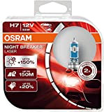 OSRAM NIGHT BREAKER LASER H7, +150% de lumière en plus, ampoule de phare halogène, 64210NL-HCB, 12V, double boîtier (2 lampes)