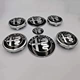 Ou pour 7 Alfa Romeo Nouveau Logo 74mm Hood, Coffre à Bagages + Badge de Volant + 60mm Hubcap Logo ...