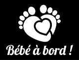 Pandagies Paris - Autocollant Voiture Bébé à Bord- Sticker Vinyle Petits Pieds de Bébé - Baby on Board pour Miroir ...