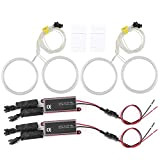 Phare, 4 pcs Voiture Blanc Angel Eyes Phare LED Halo Anneaux 106mm/4.2in Montage Fit pour E46 Ci