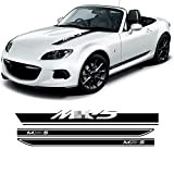 PKOGX Convient pour Mazda MX5 NA NB NC ND Racing Sport Capot de Voiture décalcomanie Capot Kit carrosserie Rayures latérales ...