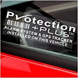 Platinum Place Lot de 5 stickers dissuasifs Protection Plus de système d’alarme et suivi GPS pour vitres de voiture 87 x 30 mm