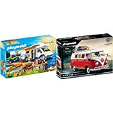 Playmobil- Aventure au Camping, 9318, & Volkswagen T1 Combi 70176