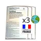 Pochette Carte Grise Transparente x3 (Fabriqué en France) Lot de 3 Étuis Protege Carte Grise et Assurance pour Documents Voiture ...