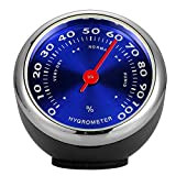 Porfeet Thermomètre/Hygromètre De Voiture, Mini Thermomètre De Tableau De Bord De Voiture Hygromètre Ornement Mécanique Décoration Automatique Bleu Thermomètre
