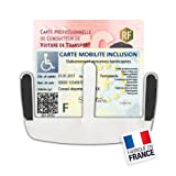 Porte Carte Handicapé Pare Brise (Fabriqué en France) Support Carte VTC / Taxi / Ticket de Stationnement - Porte Caducée ...