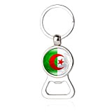 Porte-clés avec drapeau national et coupe du monde de football style Algérie porte-clés décapsuleur créatif cadeau cadeau