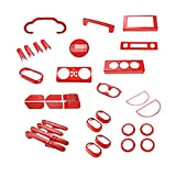 pour Jeep Wrangler JK 2007-2010 moulures intérieures Kit de décoration de Voiture Rouge Autocollants Accessoires