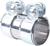 Poweka Raccord de tuyau d'échappement universel en acier inoxydable 50 mm - Avec 2 colliers de serrage (Ø 50 mm ...