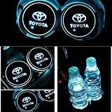 PRXD Lot de 2 Coussinets de Protection pour Voiture LED 7 Couleurs Changing USB Charging Mats Bottle Coasters Car Atmosphere ...