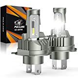 Pulilang Ampoule H4 LED, 12V 6500K Blanc Extrêmement Lumineuses, Phares pour Voiture et Moto à LED H4, HB2 9003 Ampoules ...