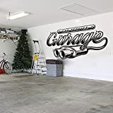 QAWS Autocollant mural de garage de réparation de voiture rétro tuyau d'échappement classique atelier de réparation de voiture sticker mural ...