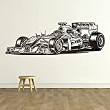 QAWS Grand autocollant mural de garage de voiture de formule 1 de course championnat du monde autocollant mural de jeu ...