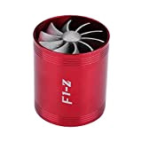 Qiilu Admission d'Air Turbine À Double Ventilateur Turbine En Aluminium Voiture Super Chargeur Économie De Carburant Économie De Carburant Turbo(Rouge)