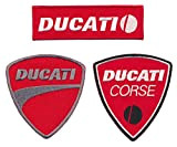 Racing Classics Ducati Lot de 3 écussons thermocollants Motif moto Biker Italie