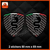 RACING DIRECT Autocollant Alfa Romeo Lot de 2 Stickers écusson Look Carbone Accessoire Automobile décoratif pour Giulietta Mito brena Giulia ...