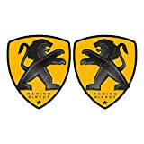 RACING DIRECT Autocollant Peugeot Sport Jaune Lot de 2 Stickers écusson avec Logo Accessoire Automobile décoratif pour 206 207 208 ...