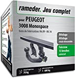 Rameder Pack, attelage rotule démontable + Faisceau 13 Broches Compatible avec Peugeot 3008 Monospace (162029-07997-1-FR)