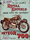 Royal Enfield Meteor 700 Moto Panneau publicitaire en métal, 30 x 40 cm, plaque murale