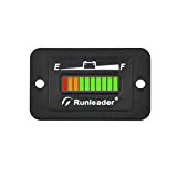 Runleader Moniteur de Niveau de Batterie à LED,12V/24V,Affichage de Charge et de décharge - Convient Uniquement aux Batteries au Plomb, ...