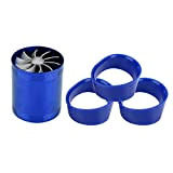 Ruspela En Aluminium De Voiture D Admission D Air Turbonator Double Ventilateur Turbine Super Chargeur Gaz Fuel Saver Turbo Bleu ...