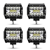 Safego 4" 60W Projecteur LED Lampe de travail Barre LED Phare 1260LM, IP67 Imperméable, Feux Antibrouillard pour Voiture Hors Route ...
