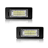 Safego LED Éclairage de plaque d'immatriculation Auto Ampoules Super Brillant 6000K Xénon Blanc 24 SMD Feux arrière pour E39/E46/E60/E70/E90/E91/E92/E93/F10 etc, ...