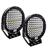 Safego Phare de Travail LED 9" 408W 40800LM, Phare LED Imperméable IP67, Feux Additionnels Projecteur Travail LED pour Moto, Voiture, ...