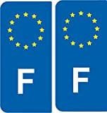 SAFIRMES 2 Autocollants de Plaque d'immatriculation Auto F France - Identifiant Européen
