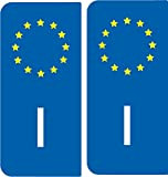 SAFIRMES 2 Stickers de Plaque d'immatriculation Auto I Italie - Identifiant Européen