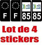 SAFIRMES 4 Autocollants Stickers Auto Plaque d'immatriculation 85"Black Edition