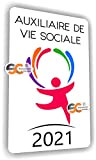 SC ® - Sticker/Autocollant - Caducée 2021 - Auxiliaire de Vie Sociale - Type de pose Vitrophanie* (se colle sur ...