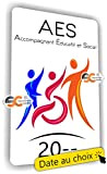 SC ® - Sticker/Autocollant - Caducée AES - Accompagnant Educatif et Social - Date Personnalisable - Type de pose Vitrophanie* ...