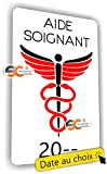 SC ® - Sticker/Autocollant - Caducée Aide Soignant - Date Personnalisable - Type de pose Vitrophanie* (se colle sur le ...