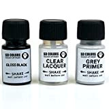 SD COLORS Kit de retouche de peinture pour jantes en alliage noir brillant - 8 ml - Pinceau anti-rayures pour ...